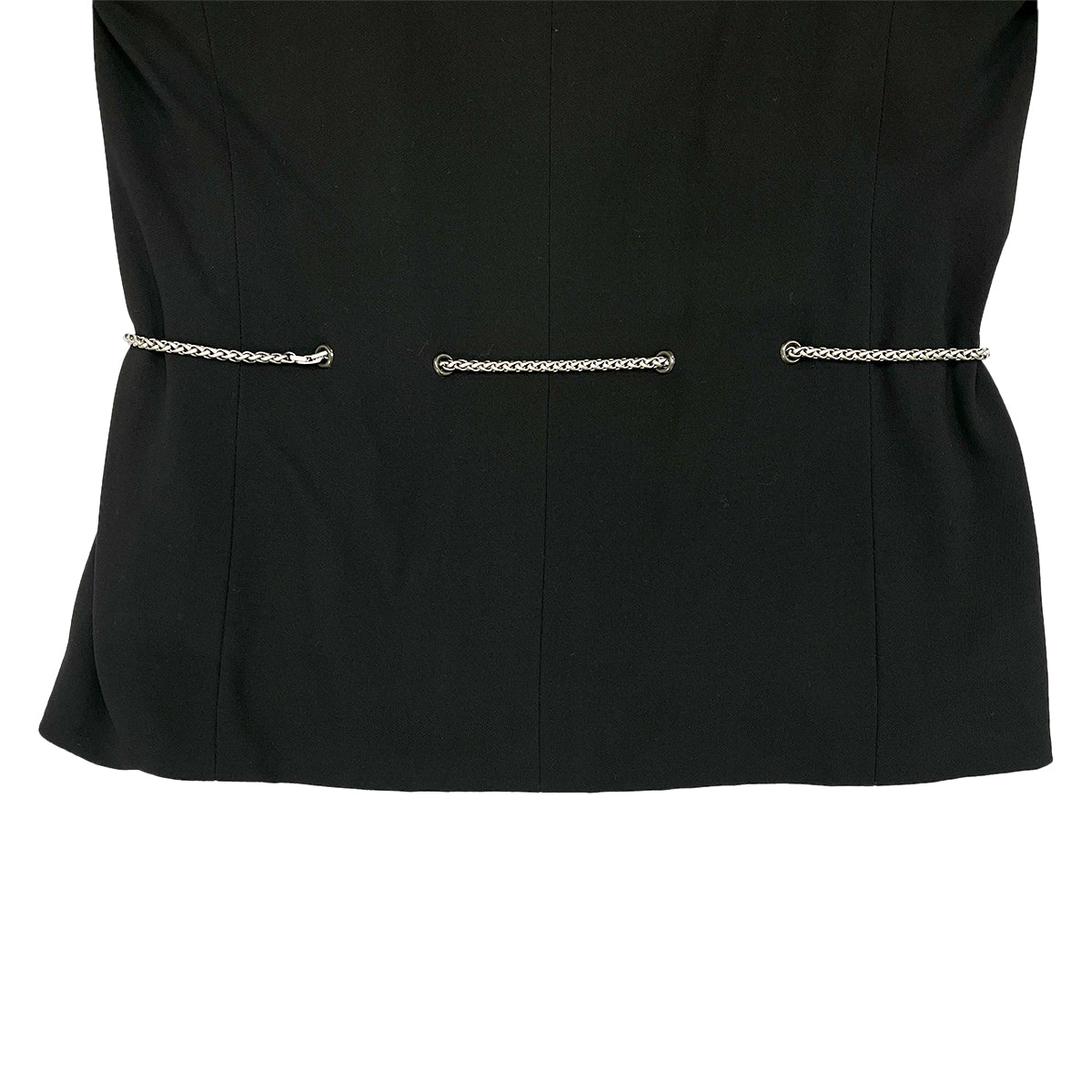 CHANEL VINTAGE COCOMARK CHAIN BELT JACKET COCO BUTTON SKIRT SET BLACK WOOL 34 98P RTW 90287085