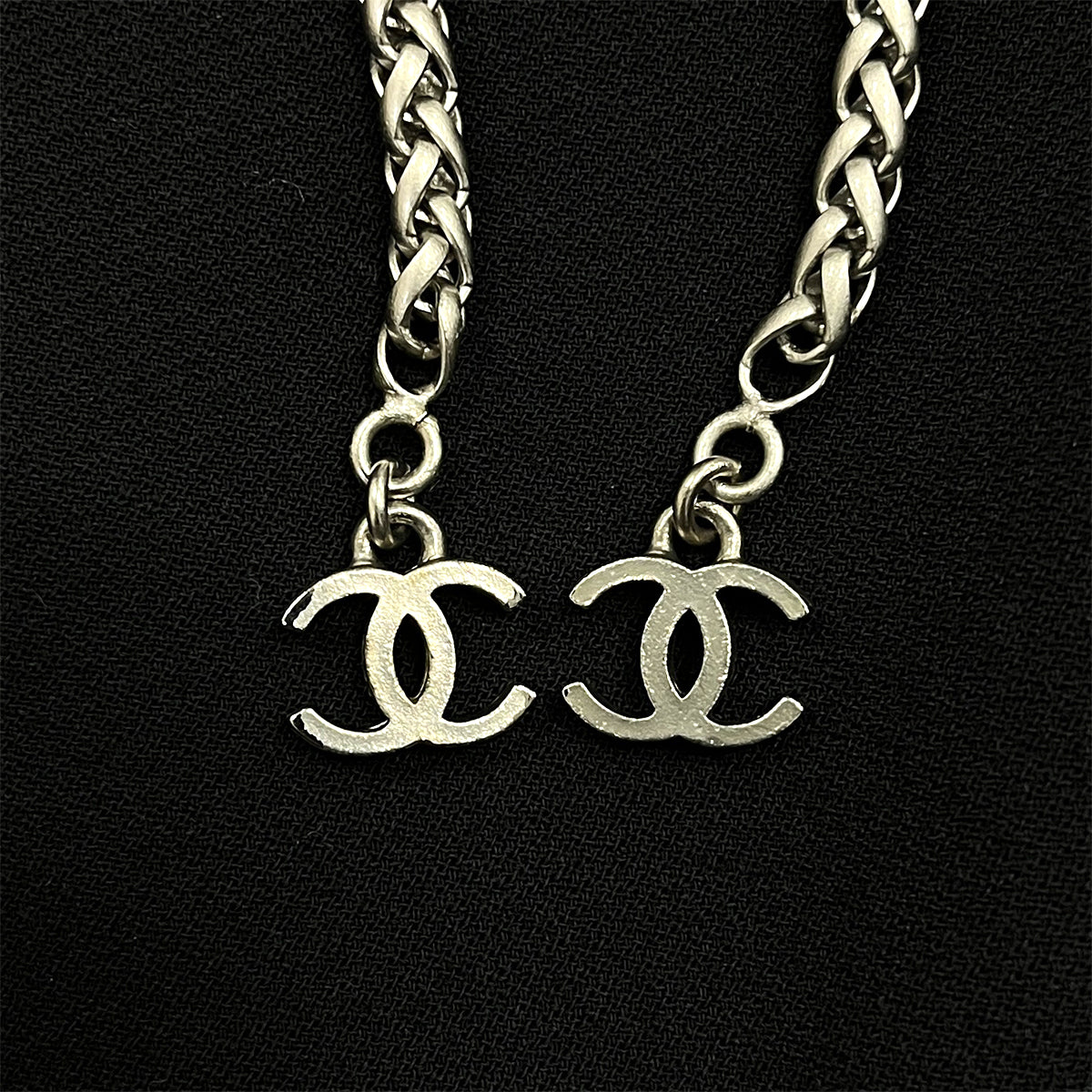 CHANEL VINTAGE COCOMARK CHAIN BELT JACKET COCO BUTTON SKIRT SET BLACK WOOL 34 98P RTW 90287085