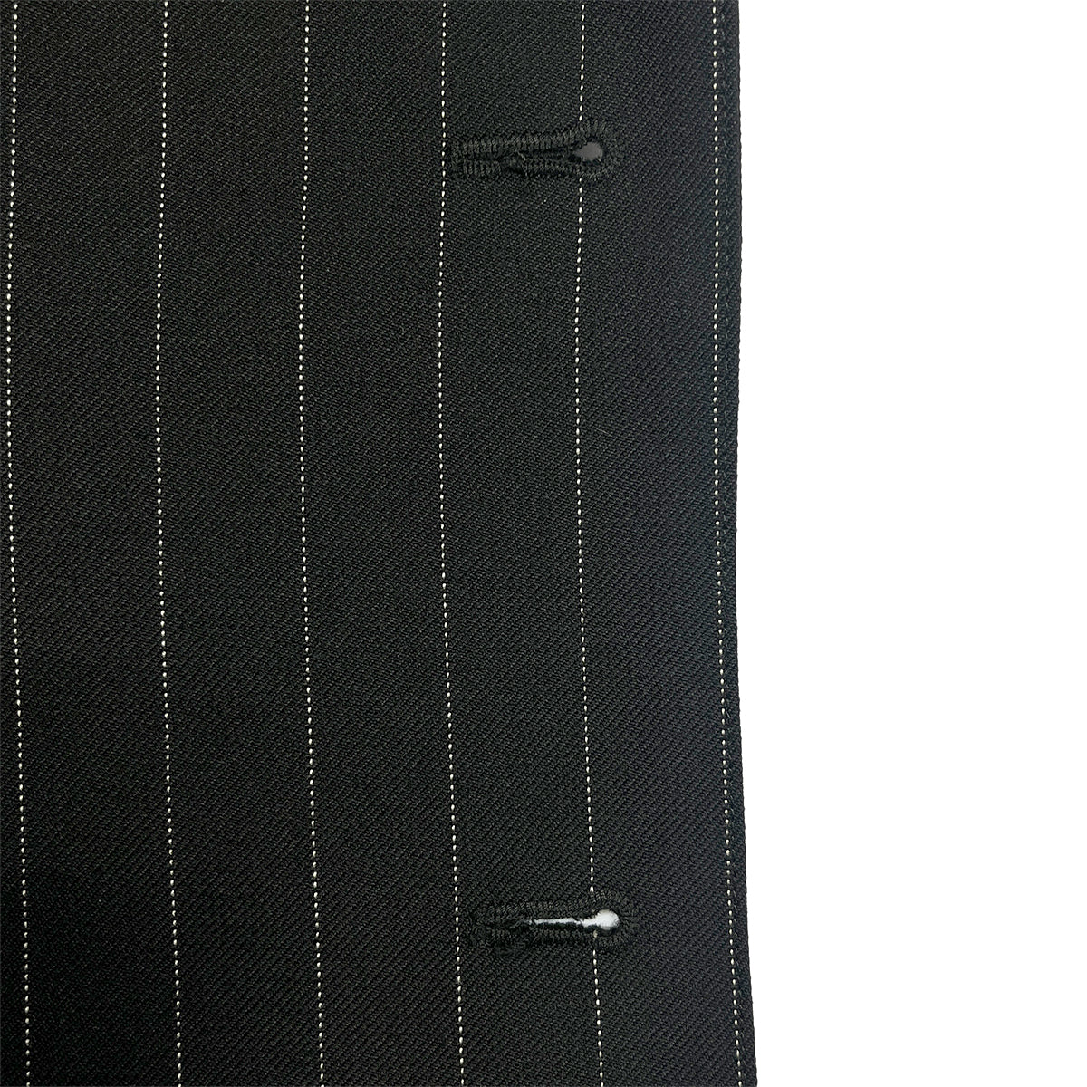 CHANEL VINTAGE COCO BUTTON STRIPE NO-COLLAR JACKET BLACK WOOL 44 96P RTW 90287087