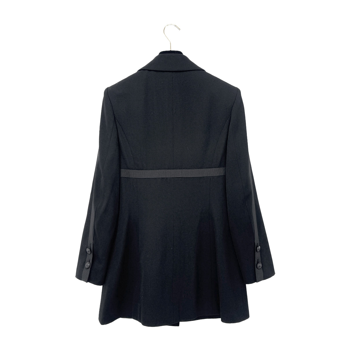 CHANEL VINTAGE COCO  BUTTON TAILORED JACKET SKIRT SET BLACK WOOL 38 97A RTW 90287090