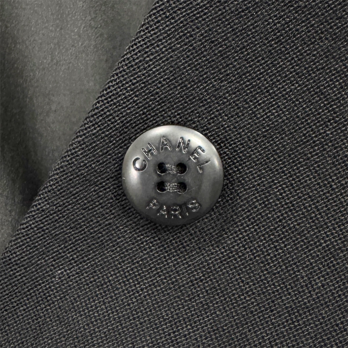 CHANEL VINTAGE COCO  BUTTON TAILORED JACKET SKIRT SET BLACK WOOL 38 97A RTW 90287090