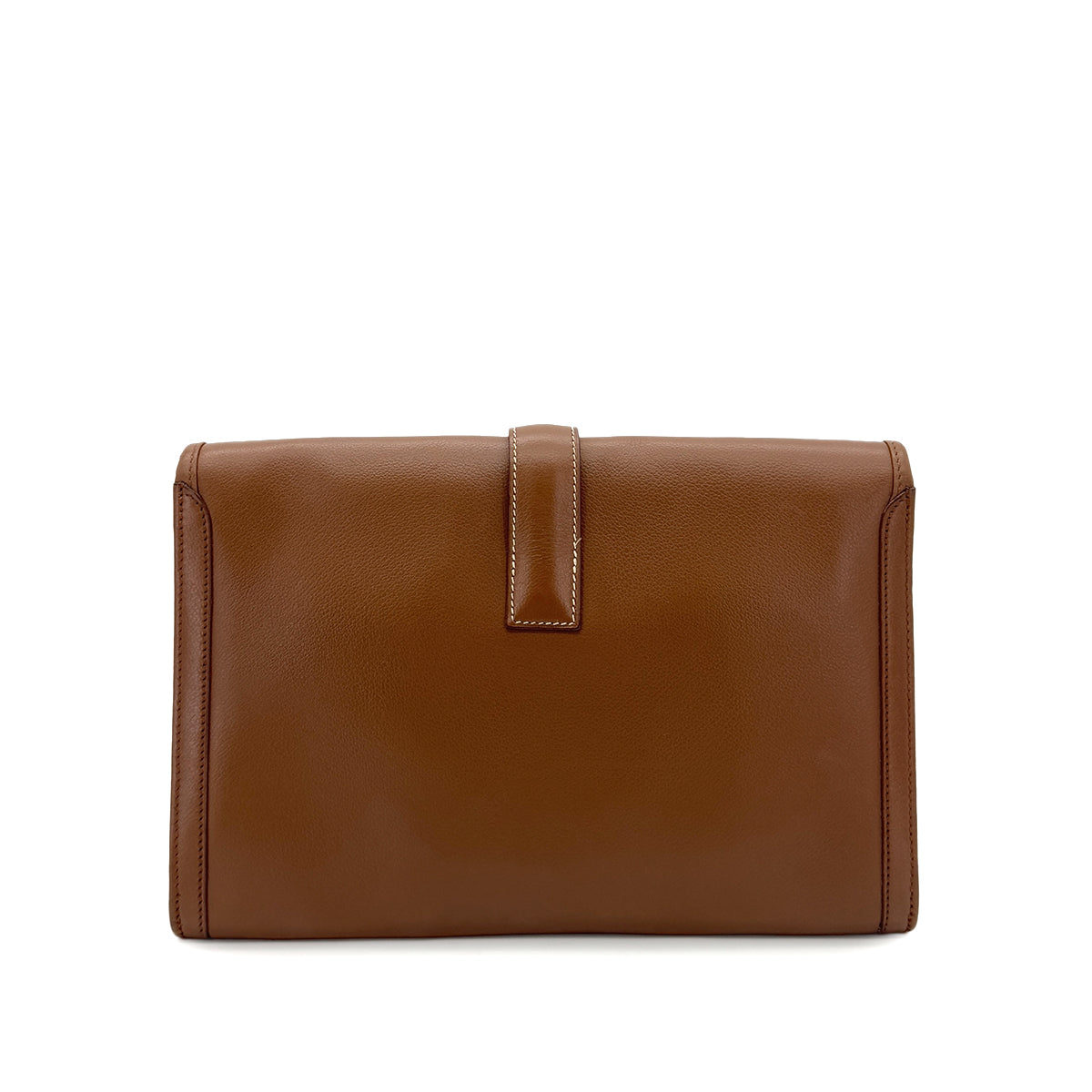 HERMES JIGE PM BROWN VEAU GRAINE CLUTCH BAG 〇R 90287096