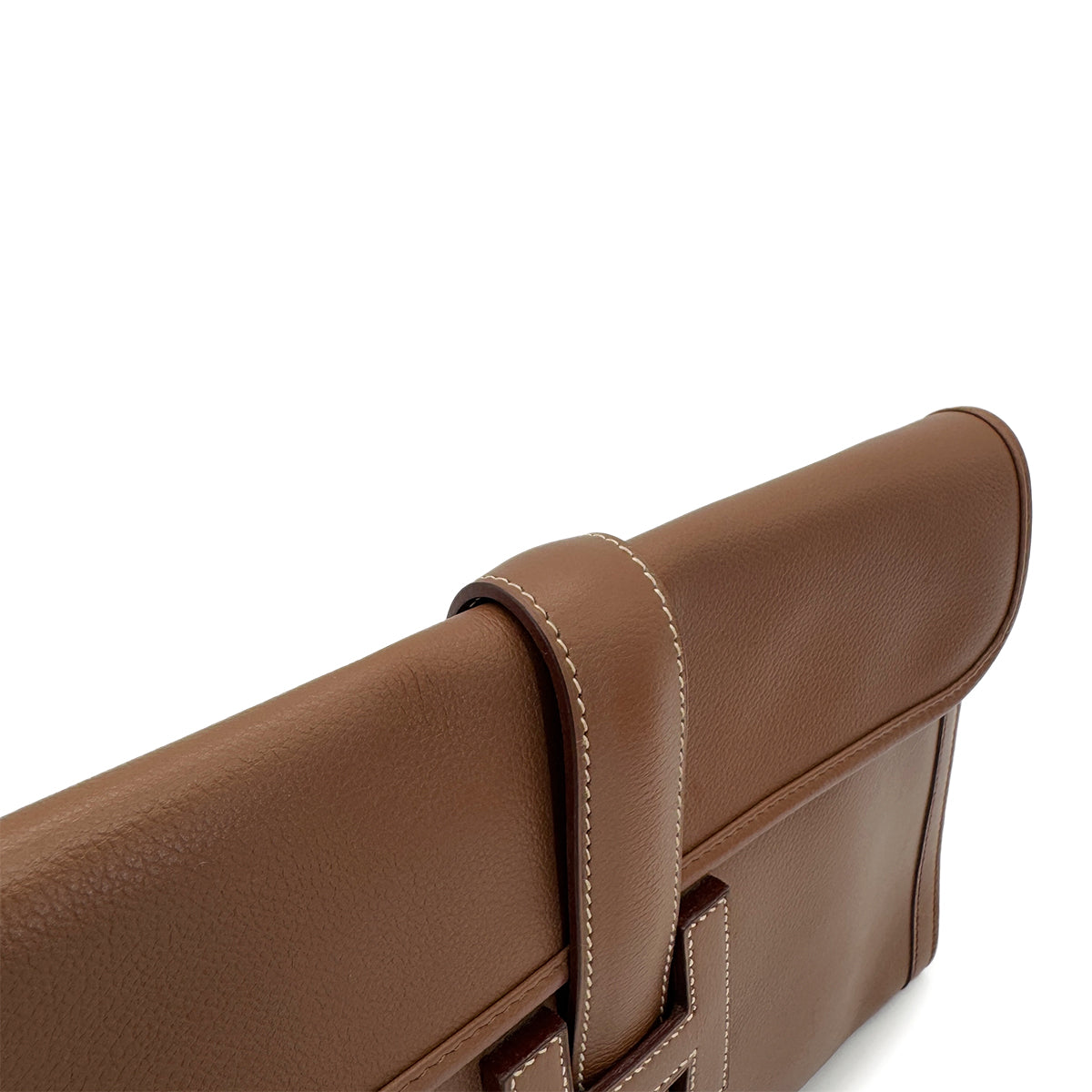 HERMES JIGE PM BROWN VEAU GRAINE CLUTCH BAG 〇R 90287096