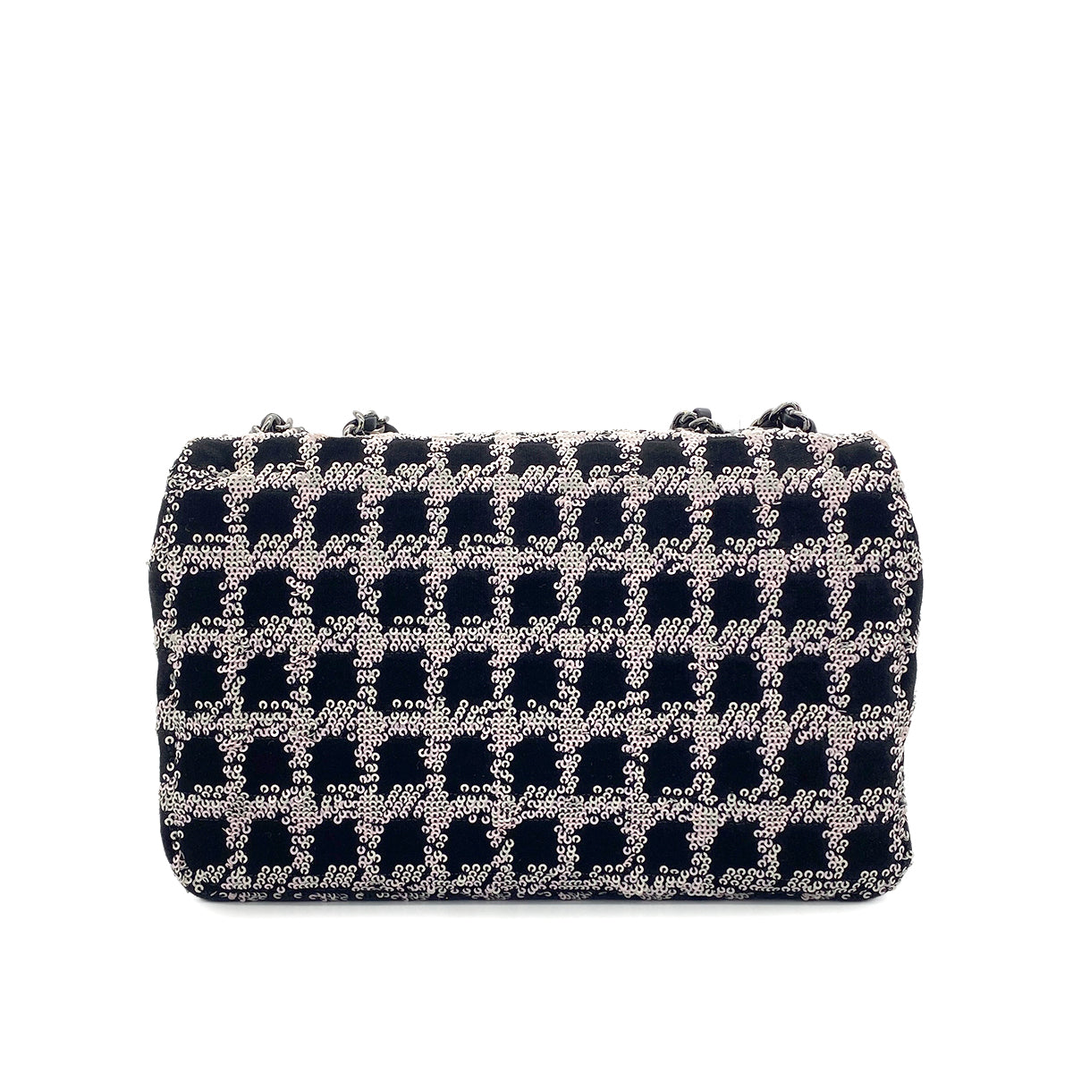 CHANEL CHAIN SHOULDER BAG BLACK VELOR SEQUINS 90287108