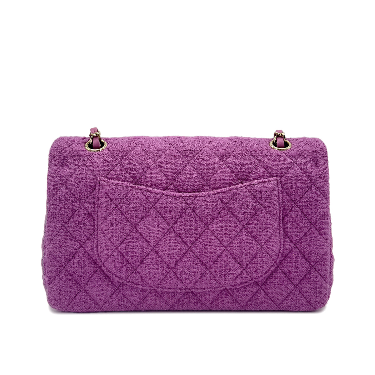 CHANEL MATELASSE CHAIN SHOULDER BAG PURPLE TWEED 90287109