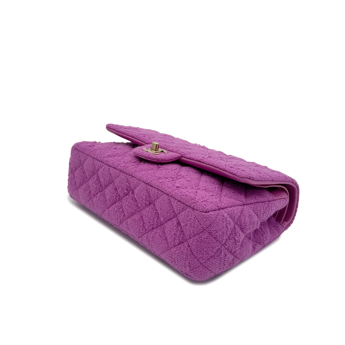 CHANEL MATELASSE CHAIN SHOULDER BAG PURPLE TWEED 90287109