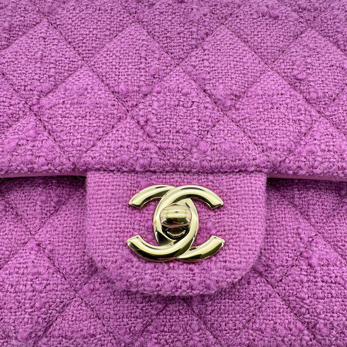 CHANEL MATELASSE CHAIN SHOULDER BAG PURPLE TWEED 90287109
