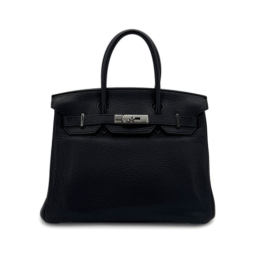 HERMES BIRKIN 30 BLACK TAURILLON CLEMENCE HAND BAG □N SHW 90287110