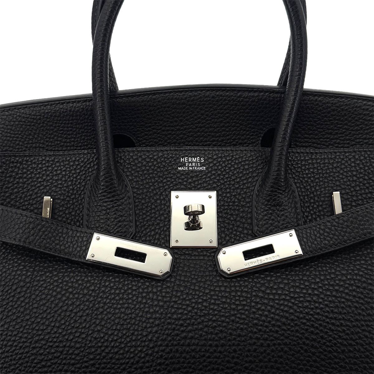 HERMES BIRKIN 30 BLACK TOGO HAND BAG □E SHW 90287224