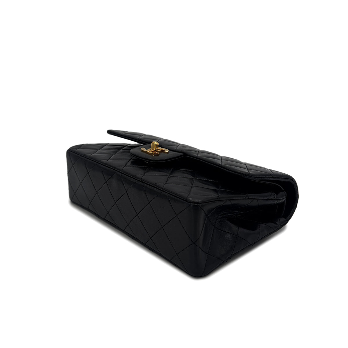 CHANEL VINTAGE CLASSIC FLAP SMALL CHAIN SHOULDER BAG BLACK LAMB SKIN 90287231