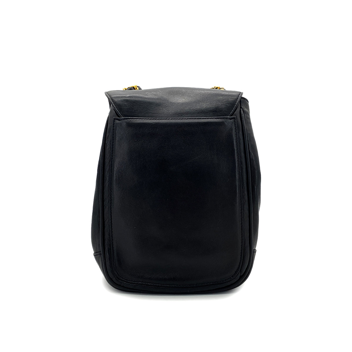 CHANEL VINTAGE CHAIN SHOULDER BAG BLACK LAMB SKIN 90287233