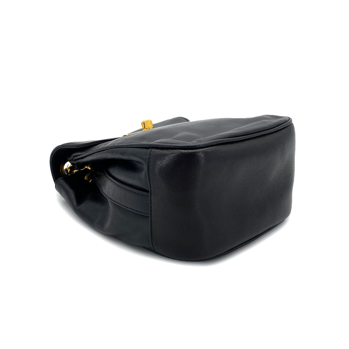 CHANEL VINTAGE CHAIN SHOULDER BAG BLACK LAMB SKIN 90287233