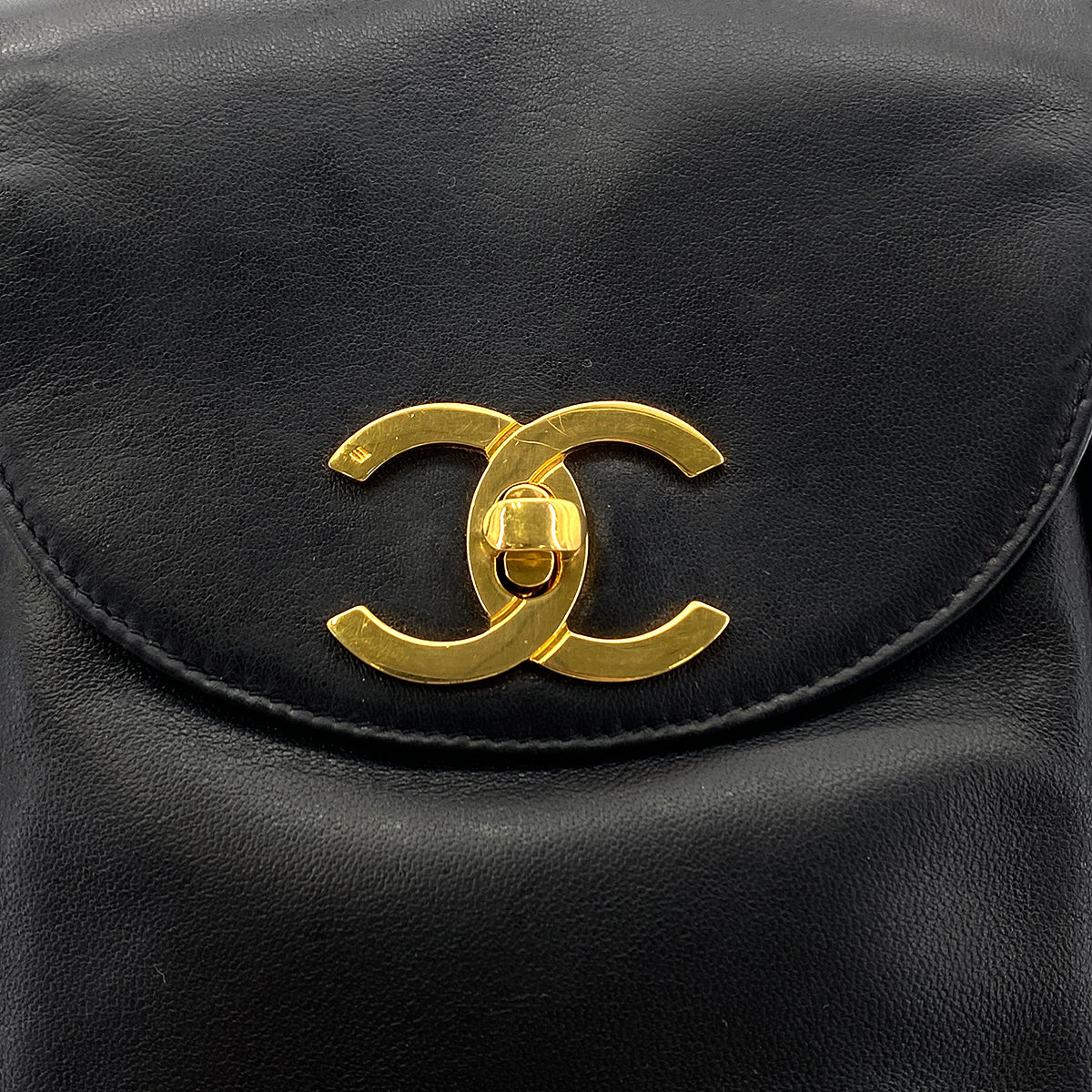 CHANEL VINTAGE CHAIN SHOULDER BAG BLACK LAMB SKIN 90287233