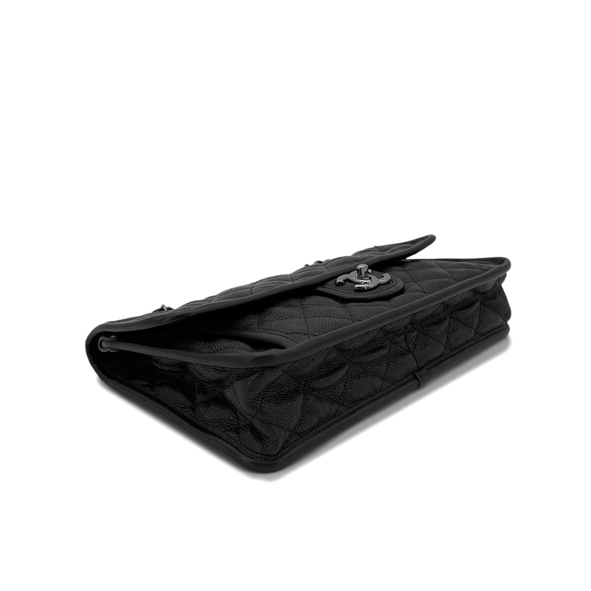 CHANEL FRENCH RIVIERA MATELASSE CHAIN SHOULDER BAG BLACK CAVIAR SKIN 90287247