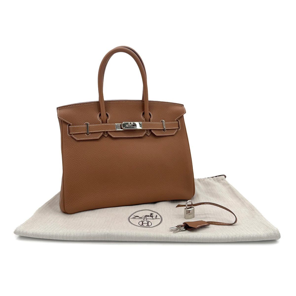 HERMES BIRKIN 30 GOLD TOGO HAND BAG □R SHW 90287470