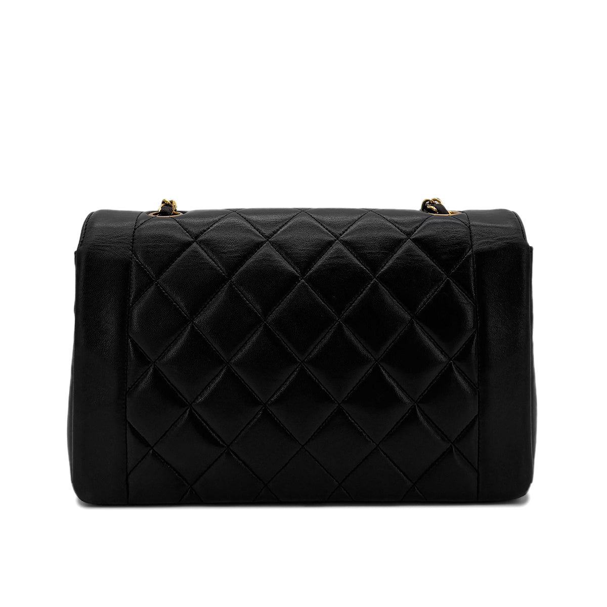 VINTAGE DIANA MEDIUM CHAIN SHOULDER BAG BLACK LAMB SKIN 90287474