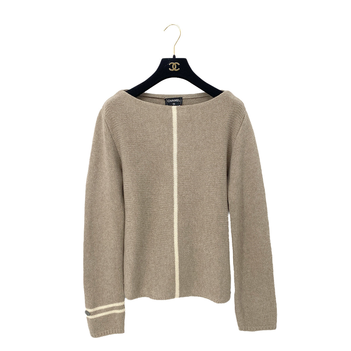 CHANEL VINTAGE LINE KNIT BEIGE WOOL 40 99A RTW 90287483
