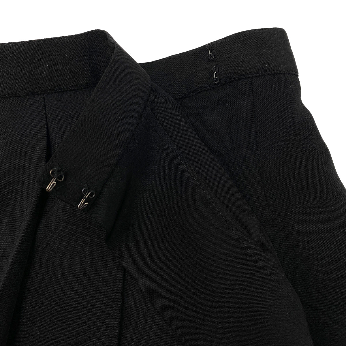 CHANEL VINTAGE FOUR POCKET BICOLOR JACKET PLEATED SKIRT SET BLACK 40 RTW 90287485