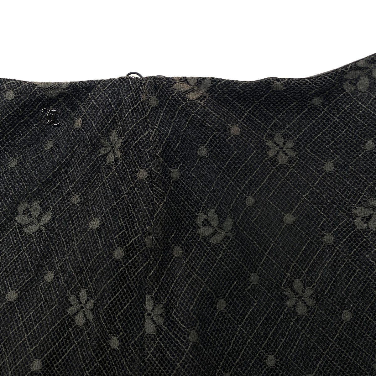CHANEL LACE SKIRT BLACK COTTON 38 03A RTW 90287811