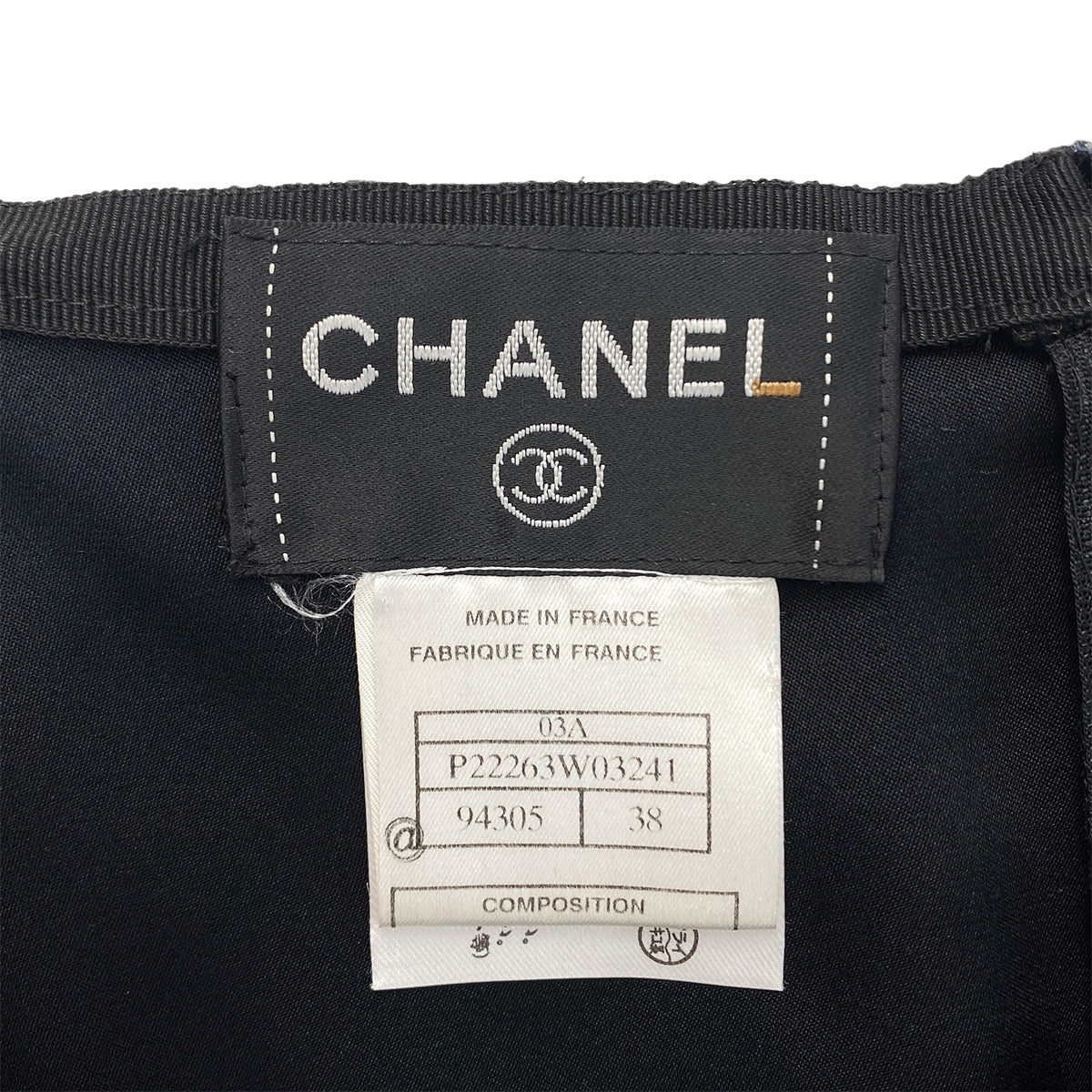 CHANEL LACE SKIRT BLACK COTTON 38 03A RTW 90287811
