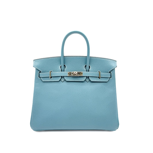 HERMES BIRKIN 25 BLUE JEAN EPSOM HAND BAG ▢M SHW HERMES BIRKIN 25 BLUE JEAN EPSOM HAND BAG ▢M SHW 90287878