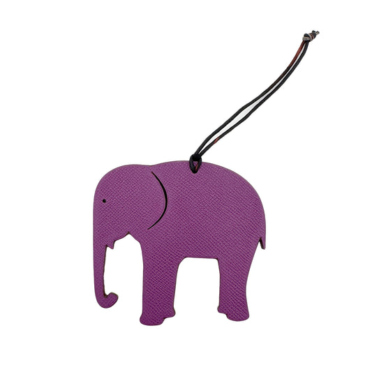 HERMES BAG CHARM PETIT H ELEPHANT VIOLET MARRON FONCE EPSOM TOGO 90287900