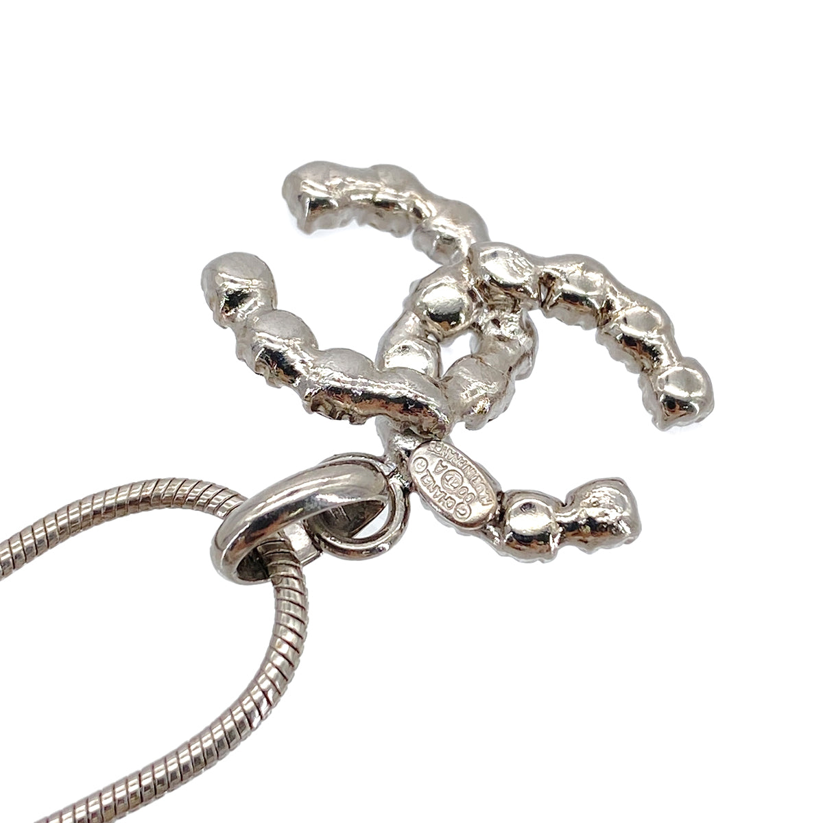 CHANEL VINTAGE NECKLACE COCOMARK RHINESTONE SILVER ACCESSORY 00A 90287901