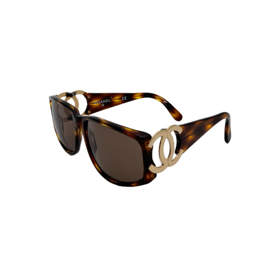 CHANEL VINTAGE SUNGLASSES COCOMARK BROWN GOLD TORTOISESHELL EYEWEAR 90287905