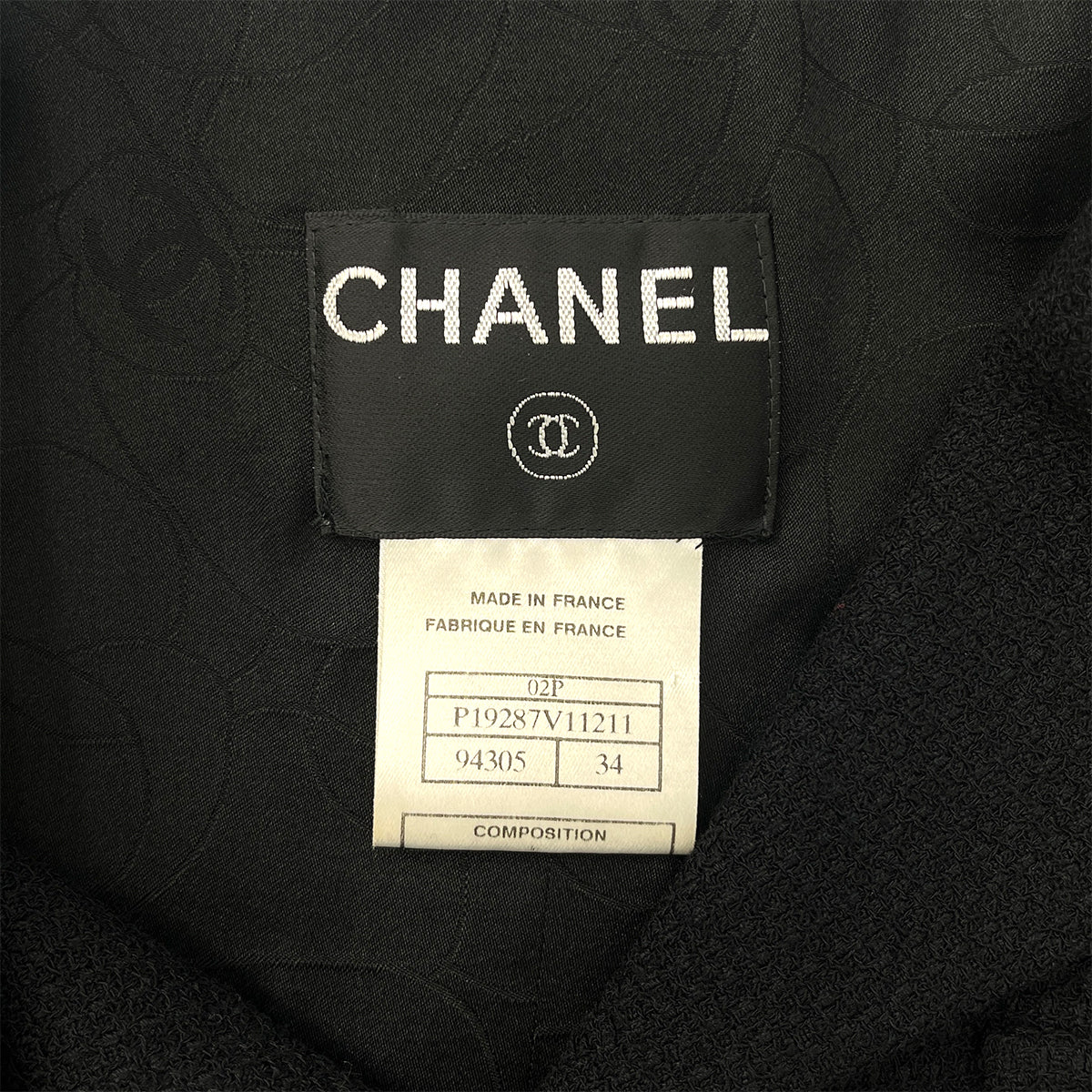 CHANEL COCO BUTTON JACKET BLACK WOOL 34 02P RTW 90287918