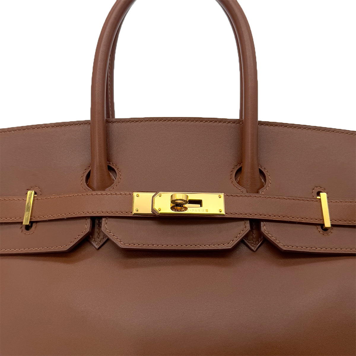 HERMES BIRKIN 35 NOISETTE BOX CALF HAND BAG □G GHW 90287994