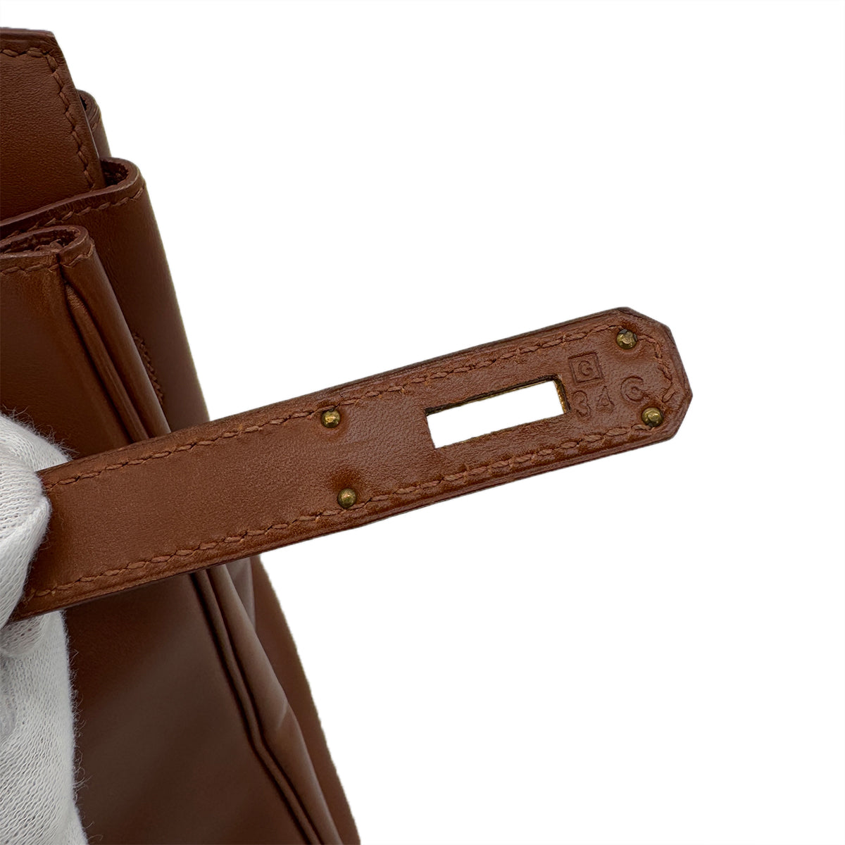 HERMES BIRKIN 35 NOISETTE BOX CALF HAND BAG □G GHW 90287994