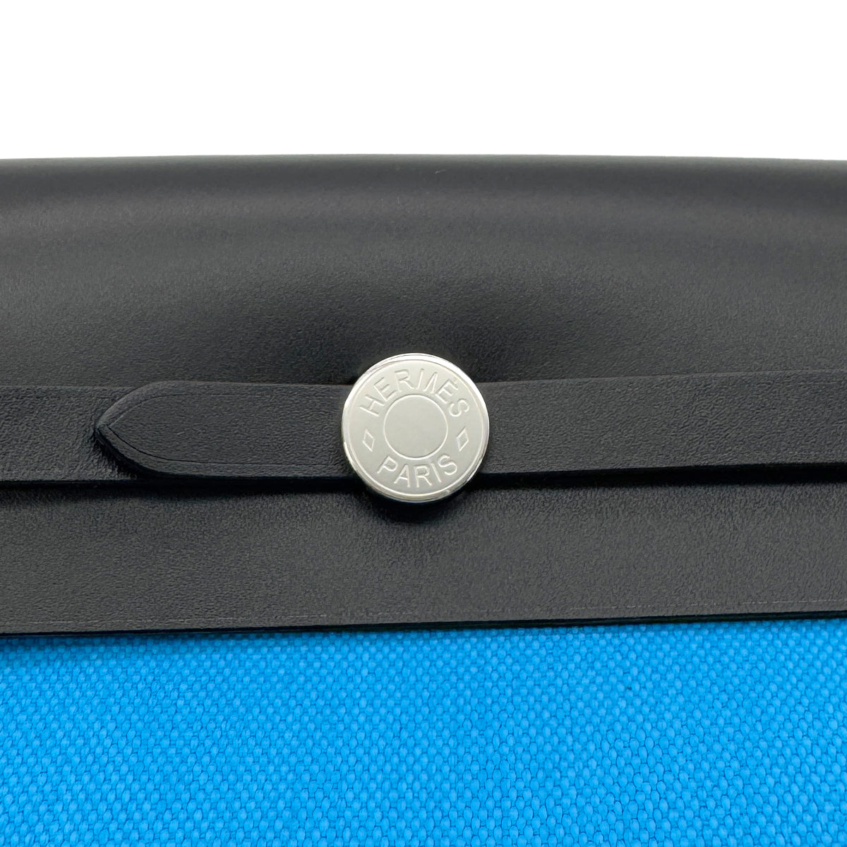 HERMES HER BAG ZIP 20 MINI BLEU RIVIERA BLACK VACHE HUNTER TOILE MILITAIRE SHOULDER BAG W 90287999