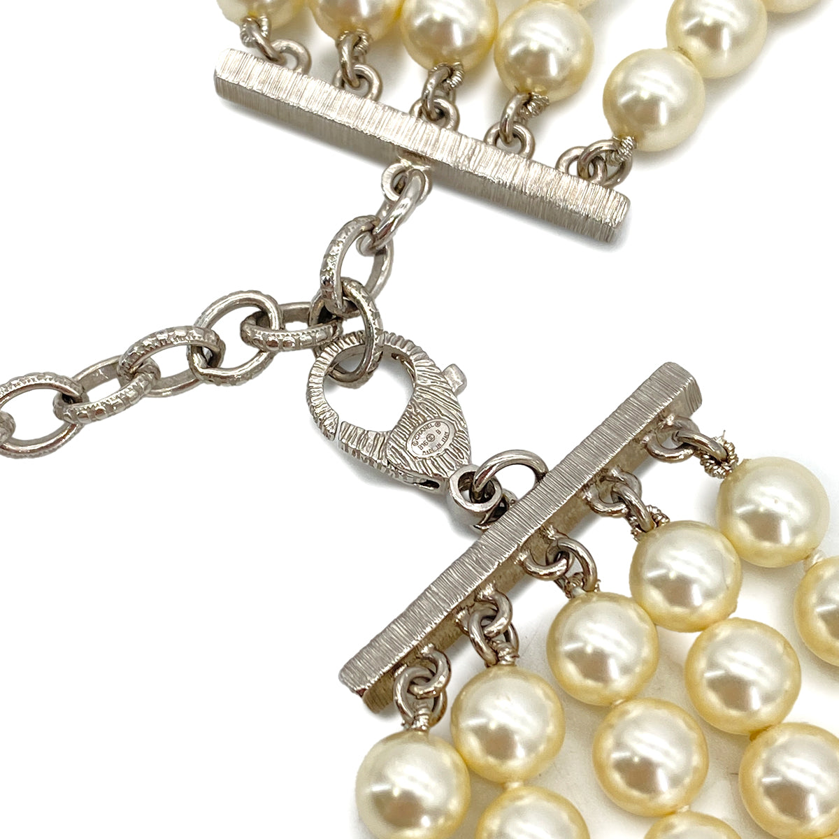 CHANEL NECKLACE CAMELLIA COCOMARK FAKEPEARL RHINESTONE ACCESSORY B16B 90288012