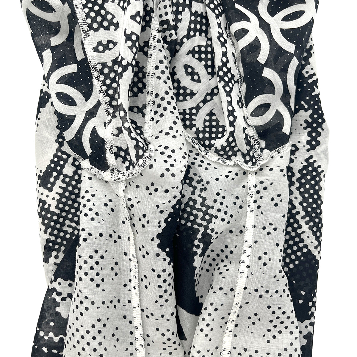 CHANEL COCOMARK LION PRINT HALF SLEEVE TOPS BLACK WHITE COTTON 48 P37 RTW 90288021