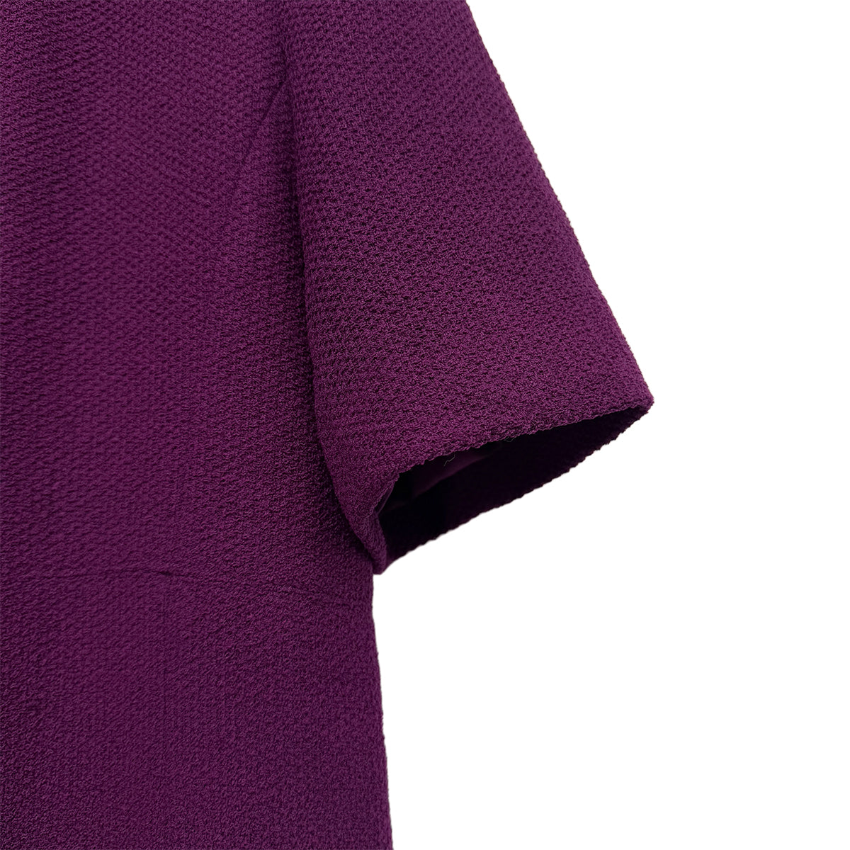 CHANEL VINTAGE COCO BUTTON SHORT SLEEVE DRESS PURPLE WOOL 42 98A RTW 90288029