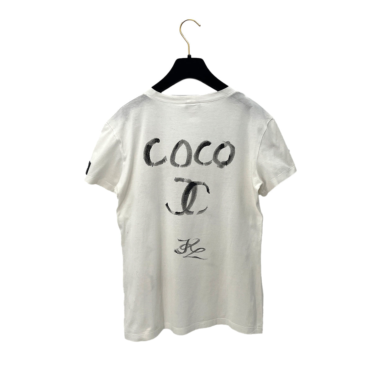 CHANEL CHRISTMAS 2008 LIMITED EDITION COCOMARK LOGO T-SHIRT WHITE COTTON M 08A RTW 90288056