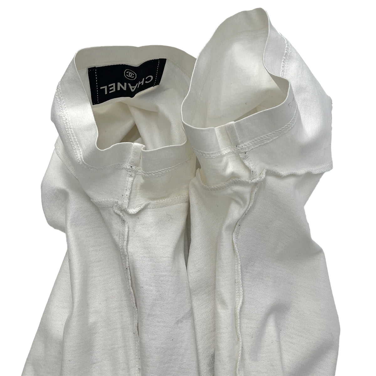 CHANEL CHRISTMAS 2008 LIMITED EDITION COCOMARK LOGO T-SHIRT WHITE COTTON M 08A RTW 90288056
