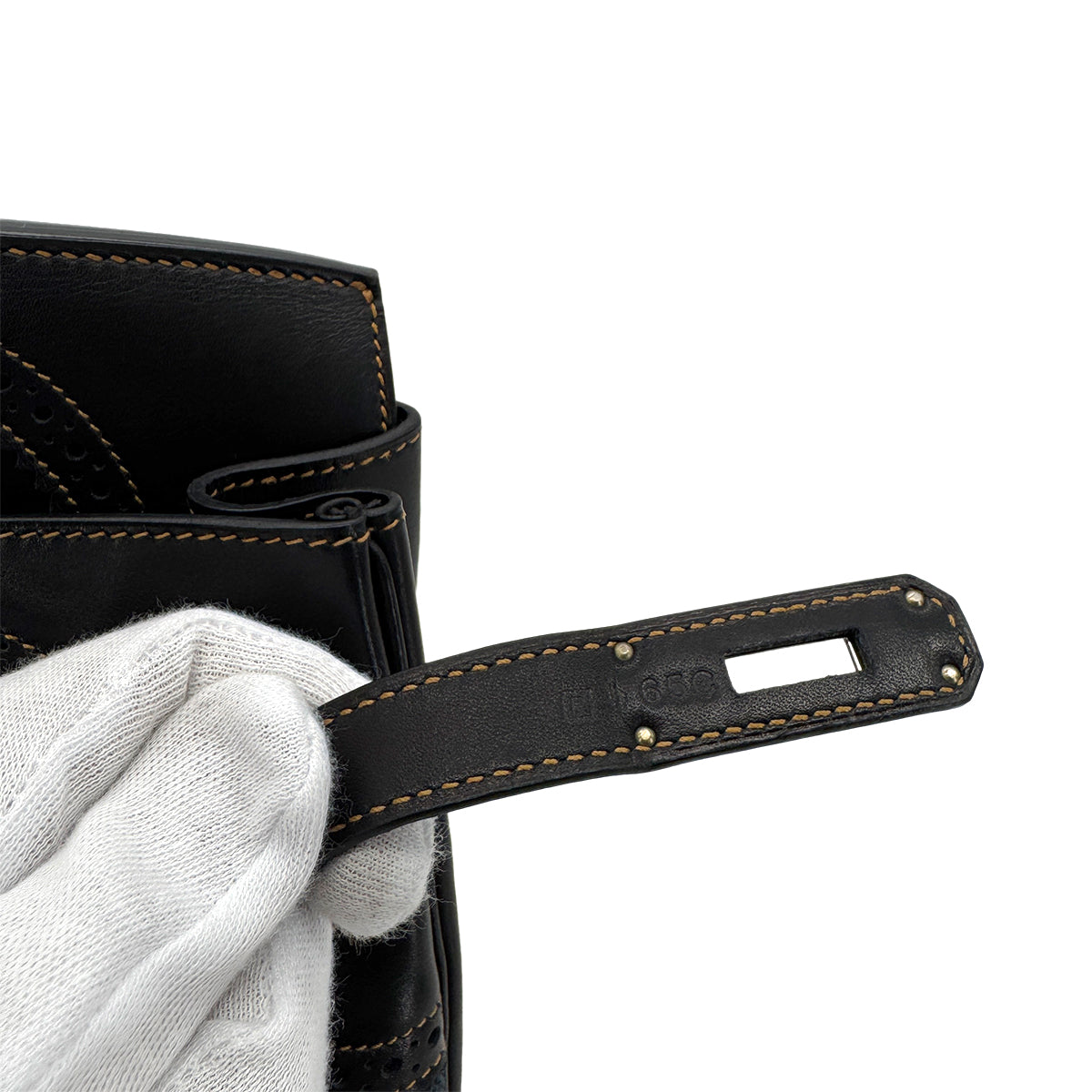HERMES BIRKIN 35 GHILLIES BLACK DENIM FONC EVERCALF TOILE H HAND BAG □P SHW 90288489