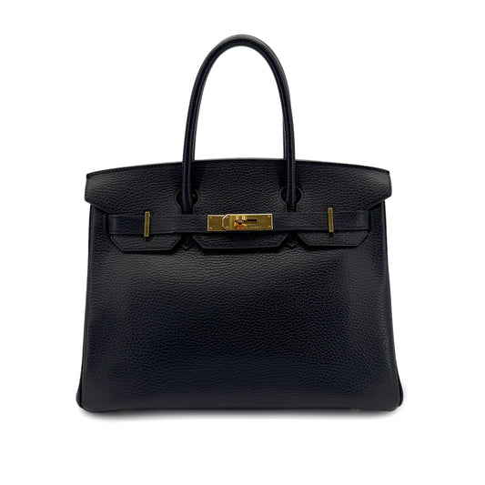 HERMES BIRKIN 30 BLACK ARDENNES HAND BAG □G GHW 90288494