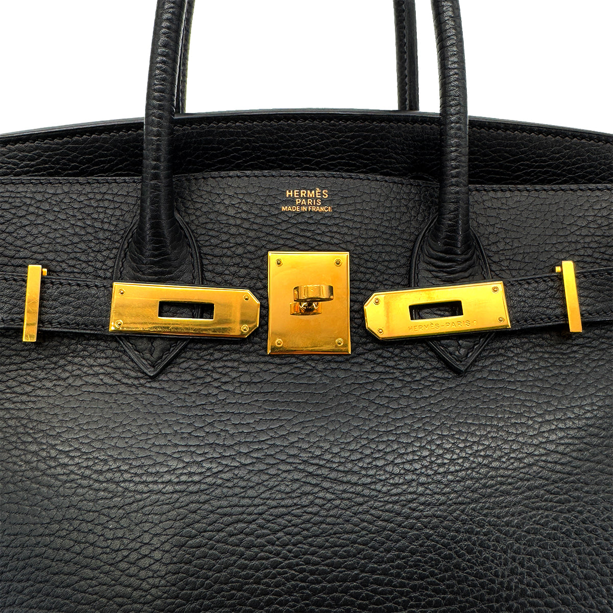 HERMES BIRKIN 30 BLACK ARDENNES HAND BAG □G GHW 90288494