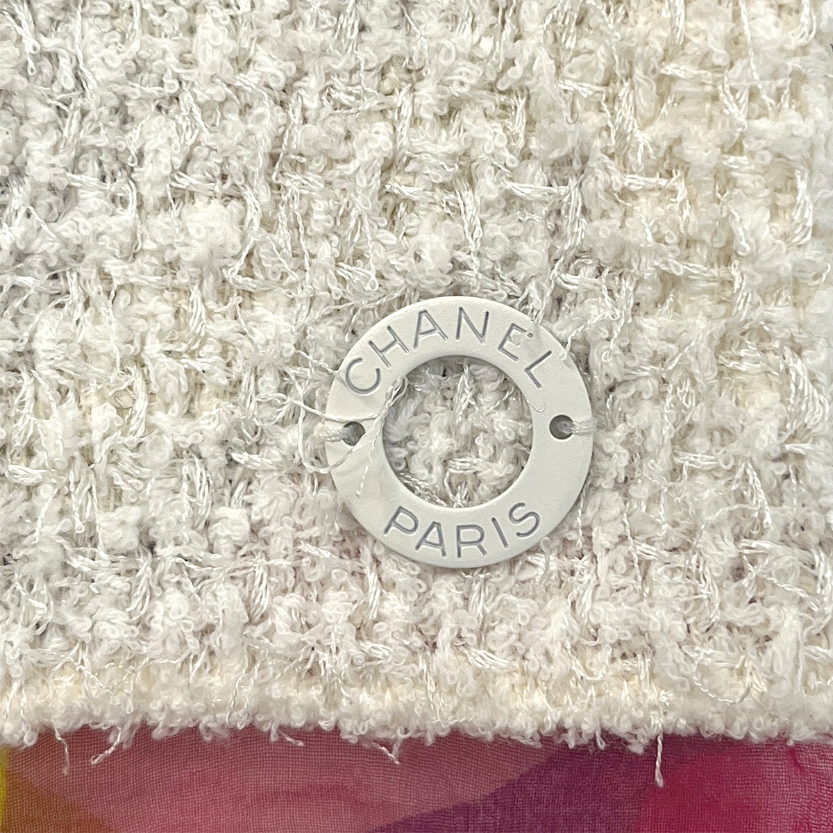 CHANEL TWEED JACKET FRILLS WHITE NYLON 36 00T RTW 90288502