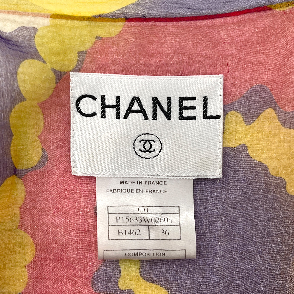 CHANEL TWEED JACKET FRILLS WHITE NYLON 36 00T RTW 90288502