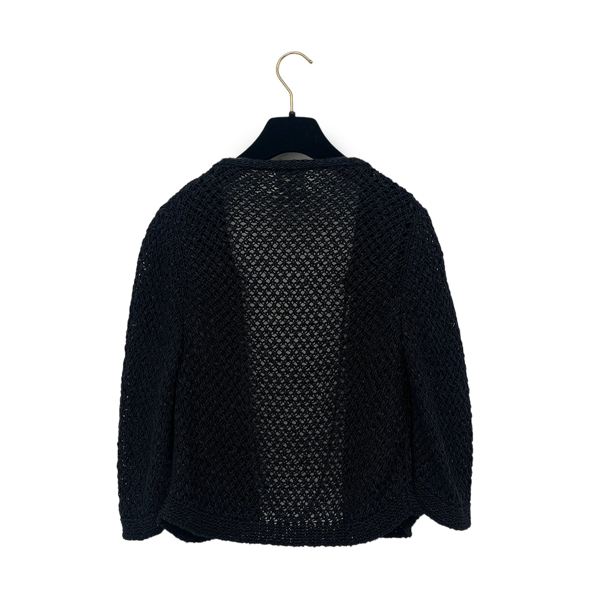 CHANEL CHAIN CARDIGAN BLACK COTTON 38 P40 RTW 90288503