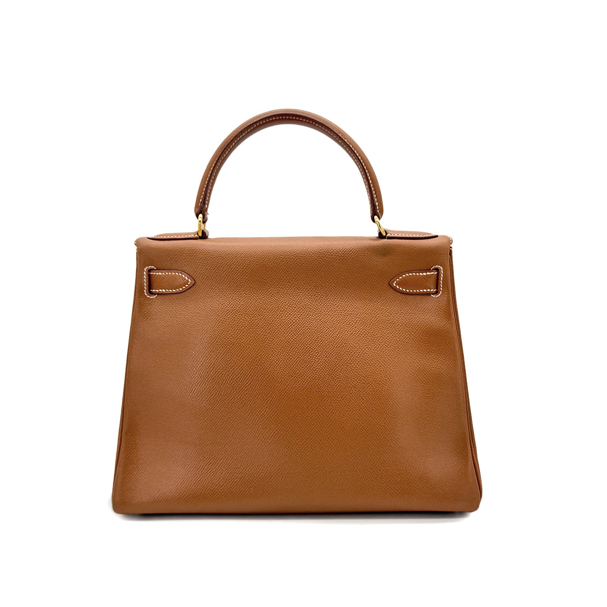 HERMES KELLY 28 SELLIER GOLD COUCHEVEL HAND SHOULDER BAG  〇Y GHW 90288972