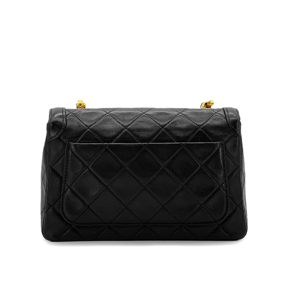 CHANEL VINTAGE MATELASSE BIJOU CHAIN SHOULDER BAG BLACK LAMB SKIN 90288982