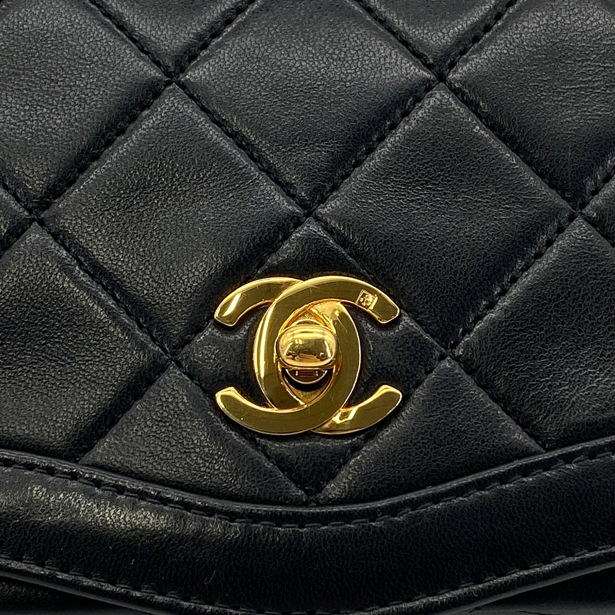 CHANEL VINTAGE MATELASSE BIJOU CHAIN SHOULDER BAG BLACK LAMB SKIN 90288982
