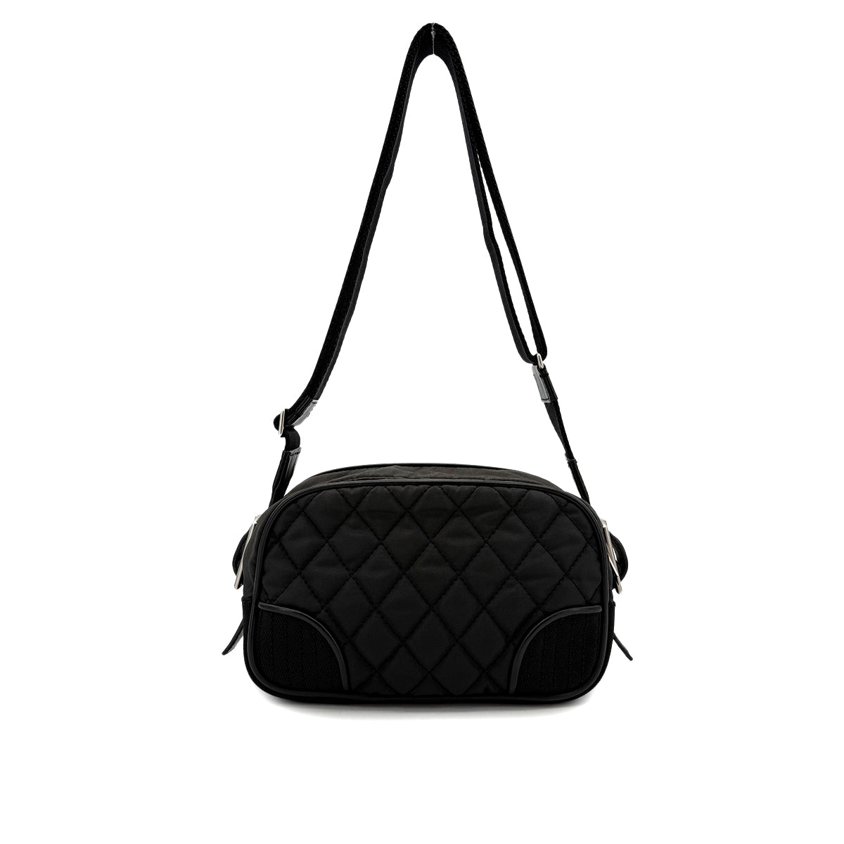CHANEL SPORTSLINE MATELASSE NYLON SHOULDER BAG BLACK 90289053