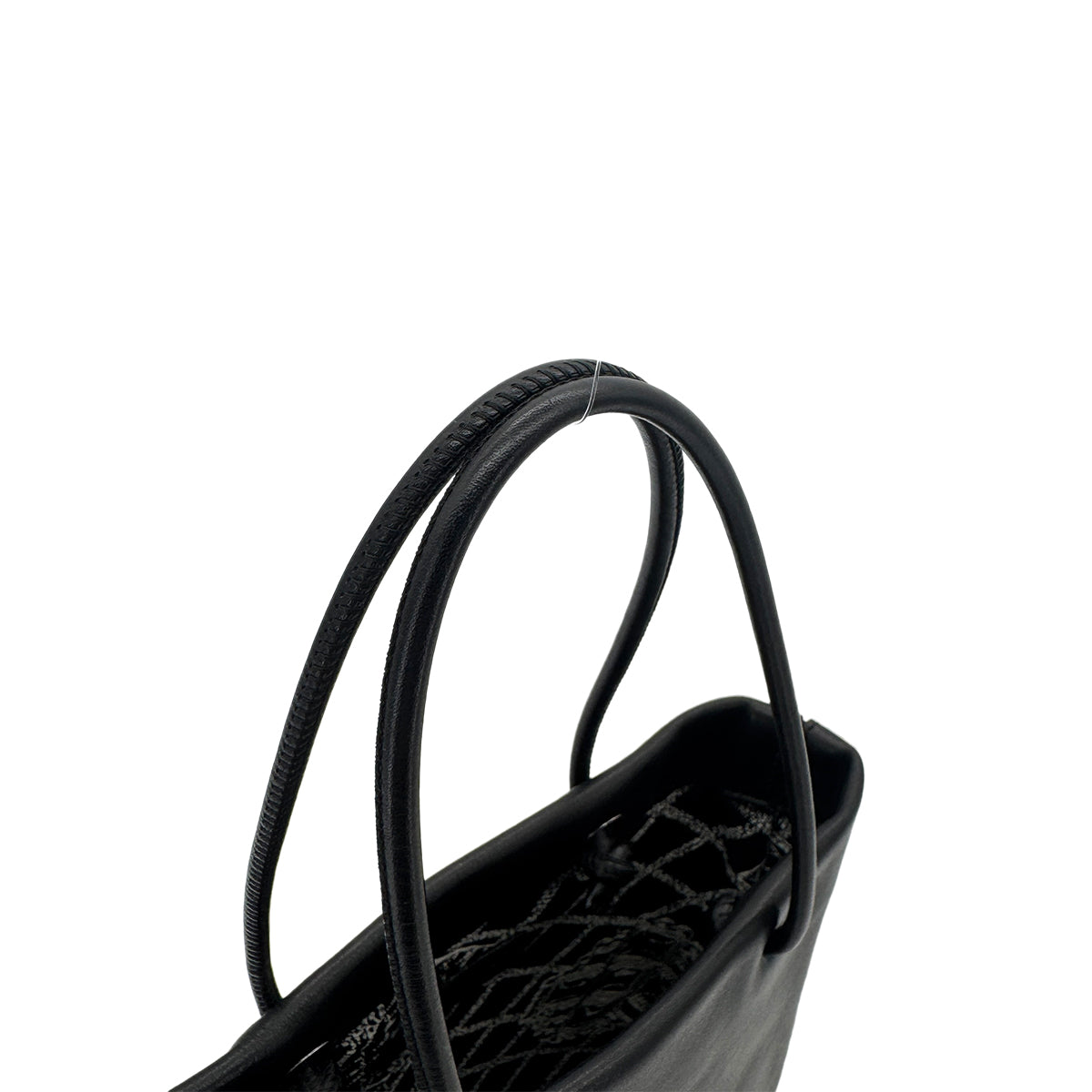 CHANEL VINTAGE ESSENTIAL TOTE BAG BLACK WHITE CALF LEATHER 90289058