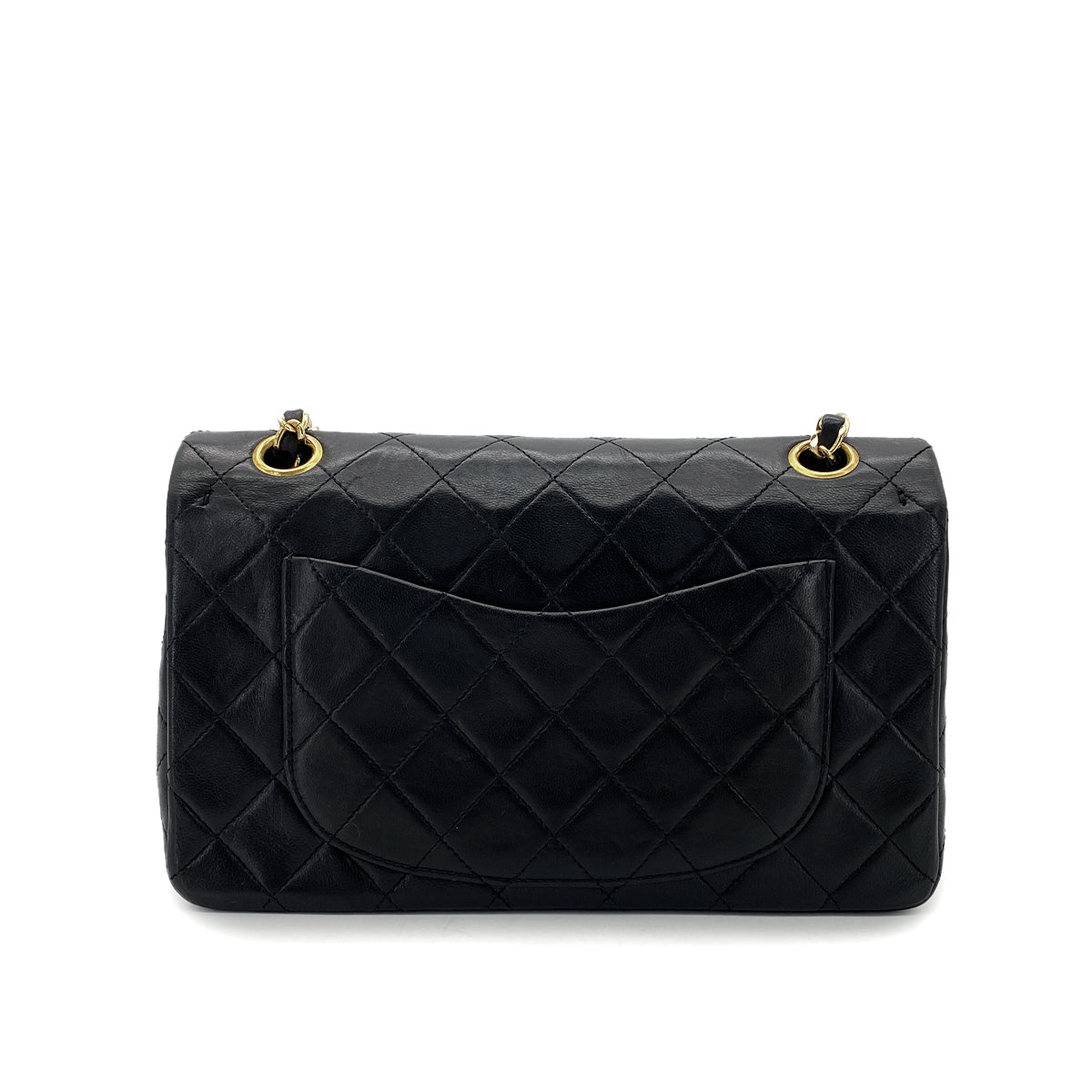 CHANEL VINTAGE CLASSIC FLAP SMALL CHAIN SHOULDER BAG BLACK LAMB SKIN 90289083