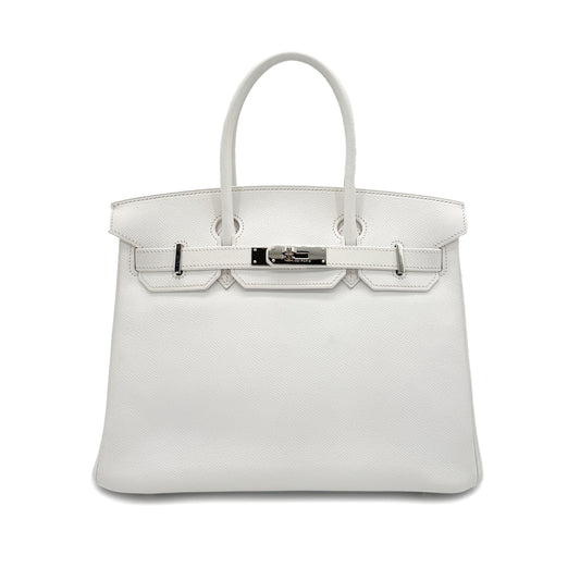 HERMES BIRKIN 30 WHITE VEAU EPSOM HAND BAG □K SHW 90289346